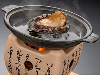 活鮑酒蒸し